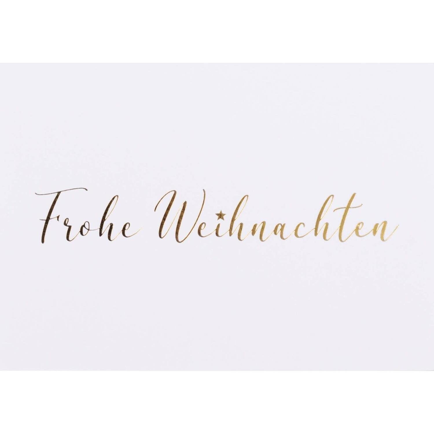 Weihnachtswunschkarte "Frohe Weihnachten" - 11,8x16,6 cm (Weiß/Gold)