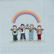 Cocktailservietten "Himmlische Brüder" - 25x25 cm (Hellblau/Bunt)