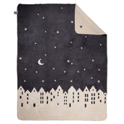 Decke "Winterstadt" - 150x200 cm (Schwarz/Beige)