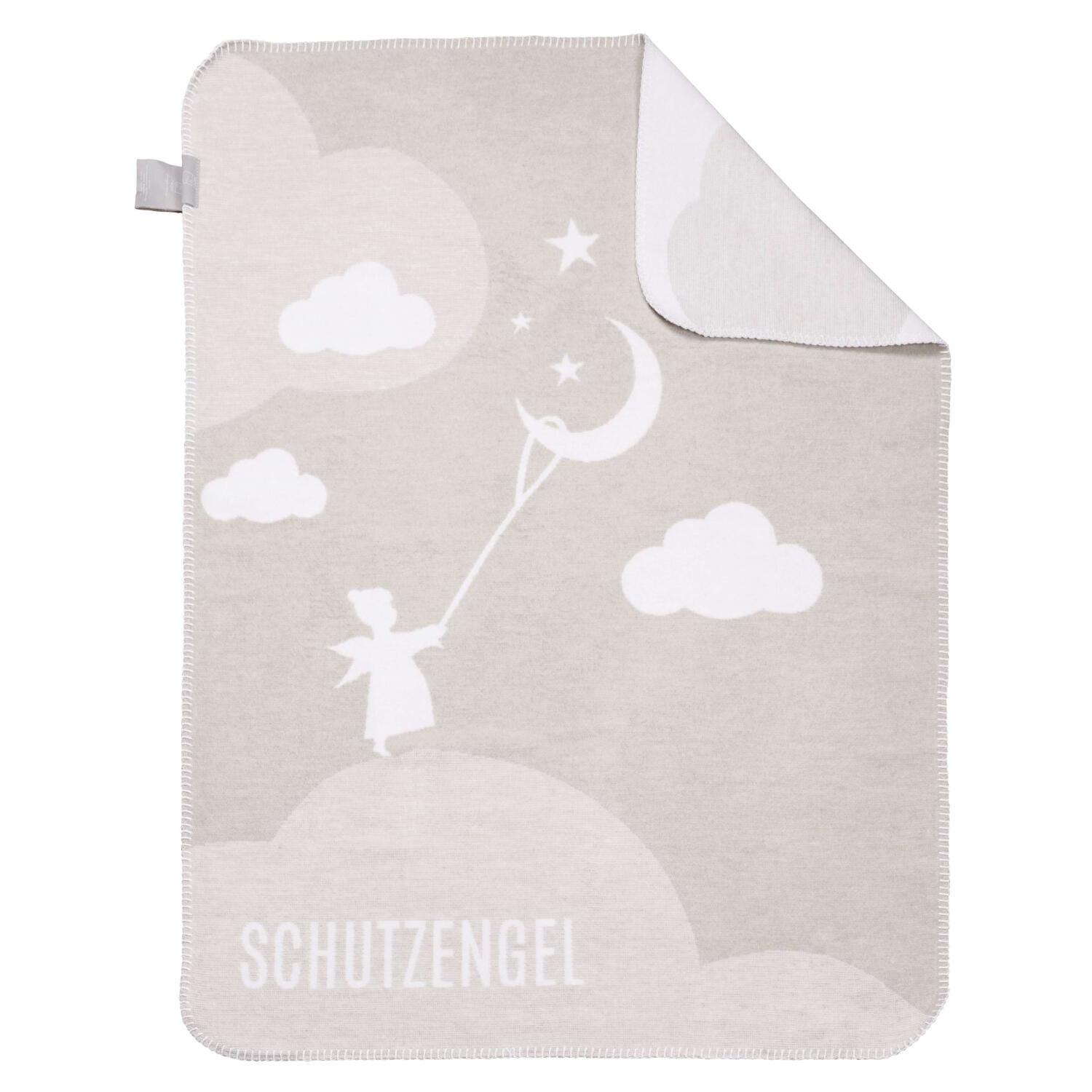 Decke "Schutzengel" - 75x100 cm (Beige/Weiß)