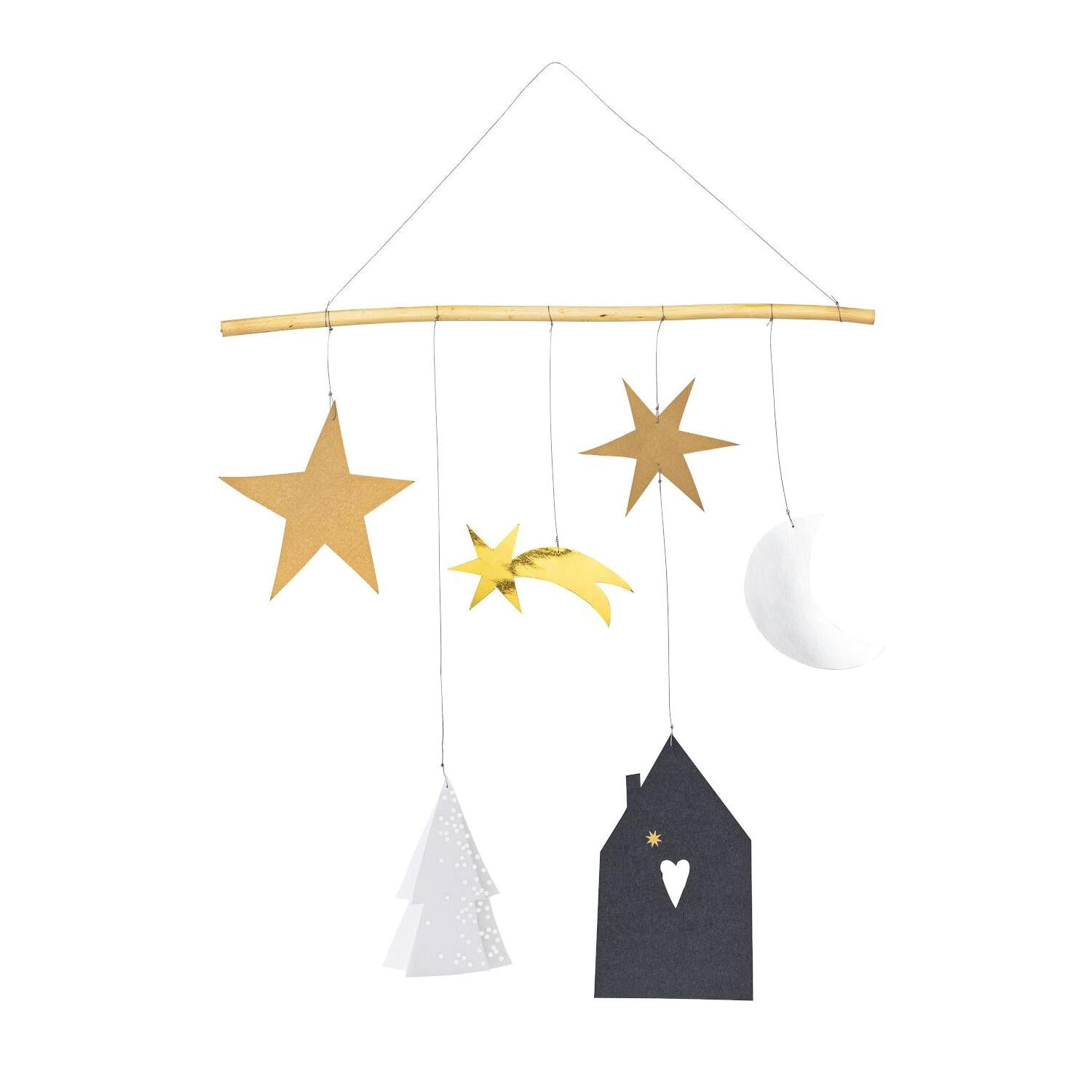 Zweig "Winternacht" (Weiß/Gold/Schwarz) räder Design