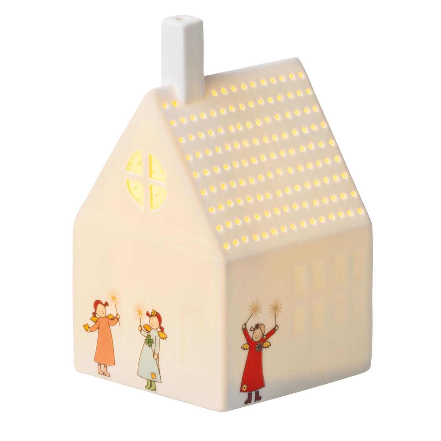 LED Lichthaus "Himmlische Schwestern" - 7,5x7x12 cm (Weiß/Bunt) räder Design