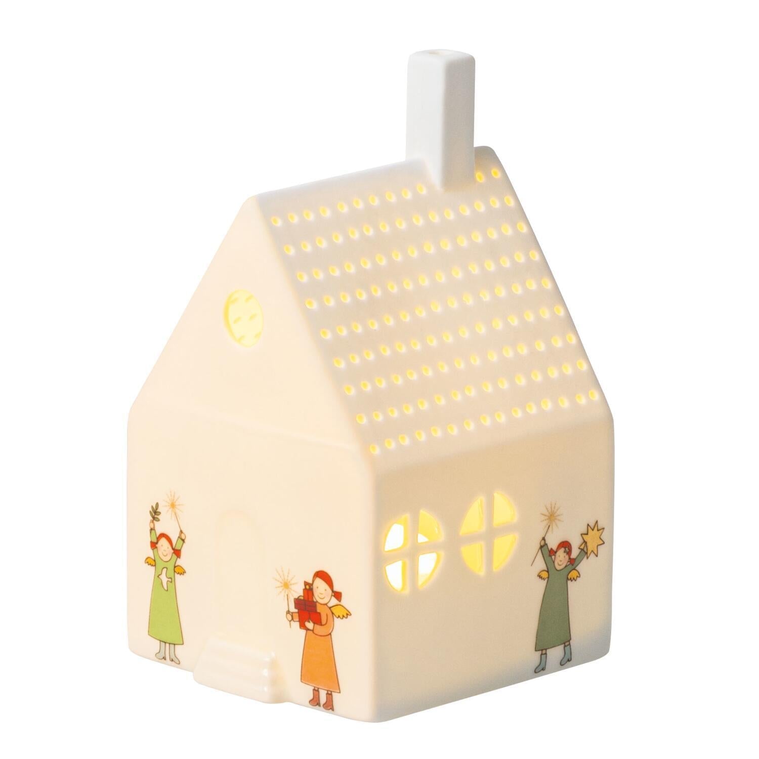 LED Lichthaus "Himmlische Schwestern" - 7,5x7x12 cm (Weiß/Bunt) räder Design