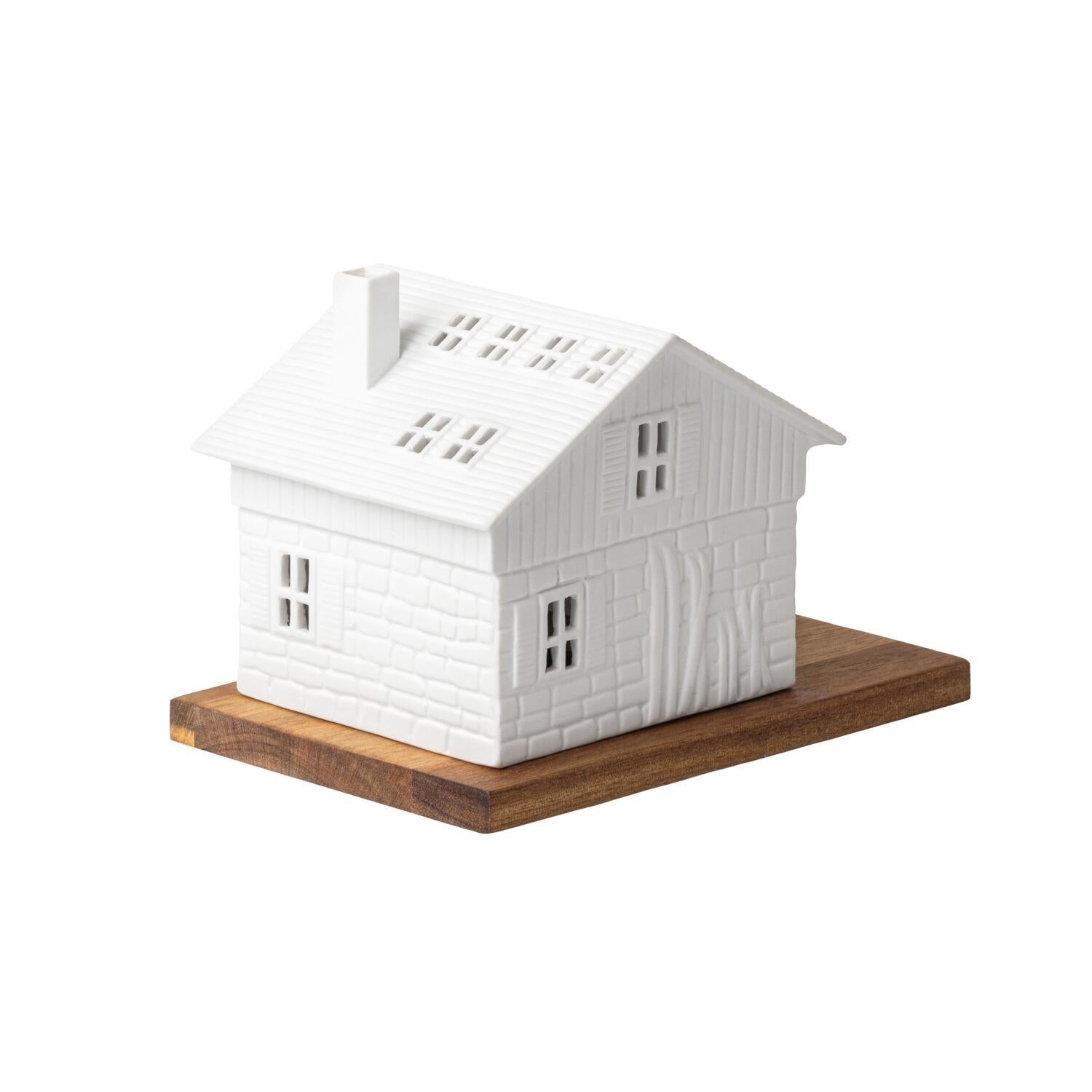 Lichthaus "Skihütte" - 18x12x13 cm (Weiß/Braun) räder Design