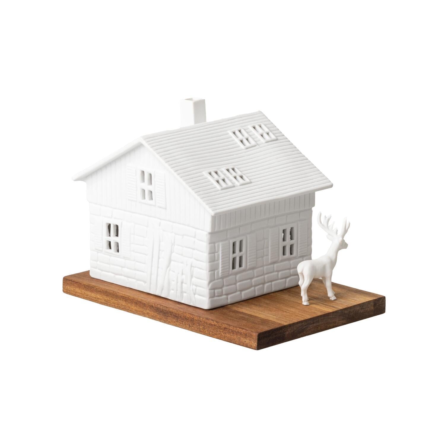 Lichthaus "Skihütte" - 18x12x13 cm (Weiß/Braun) räder Design