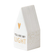 LED Häuschen "You are my light" (Weiß/Gold)