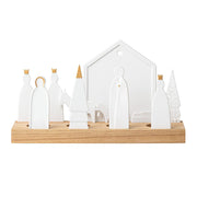 Lichtobjekt "Weihnachtskrippe" (Weiß/Braun)
