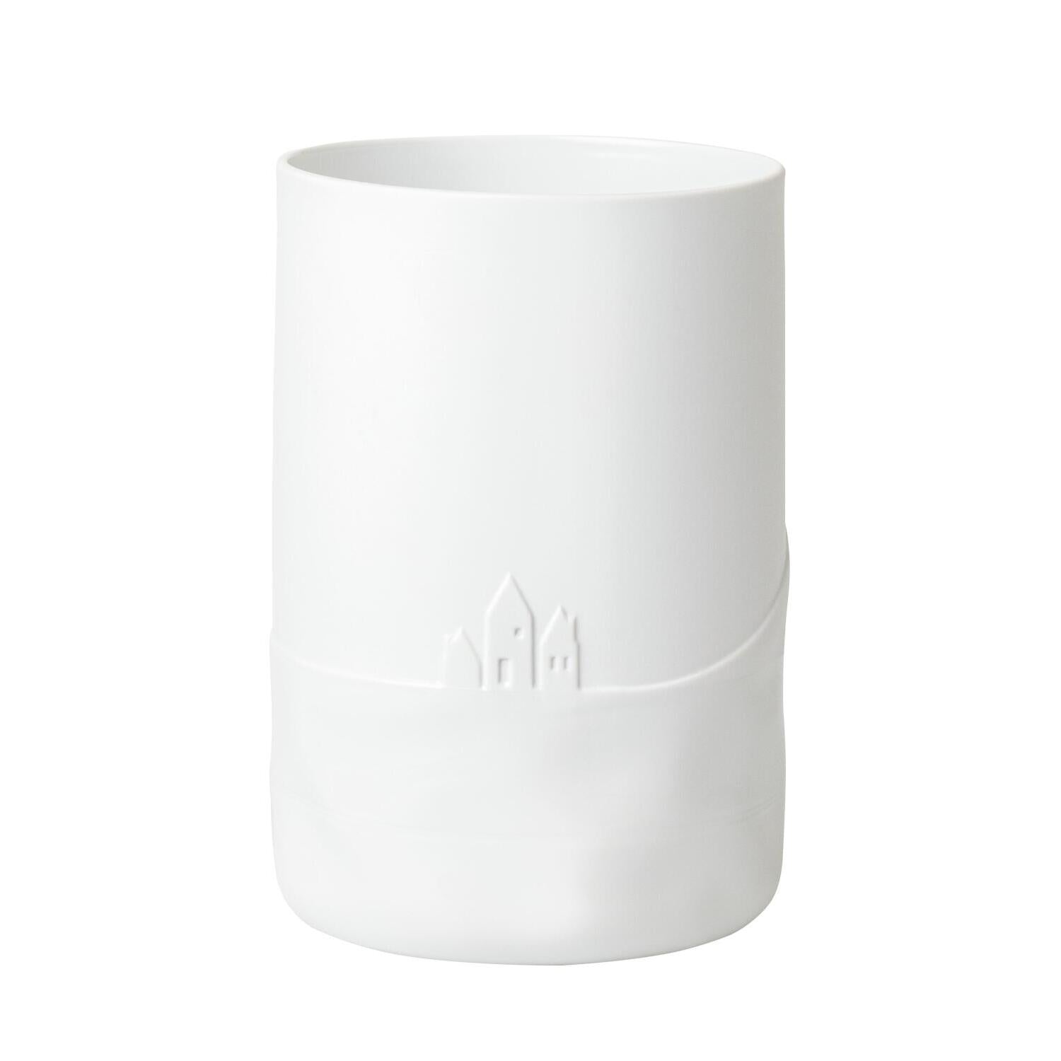 Vase "Schneetag - Hundeschlitten" (Weiß/Gold)
