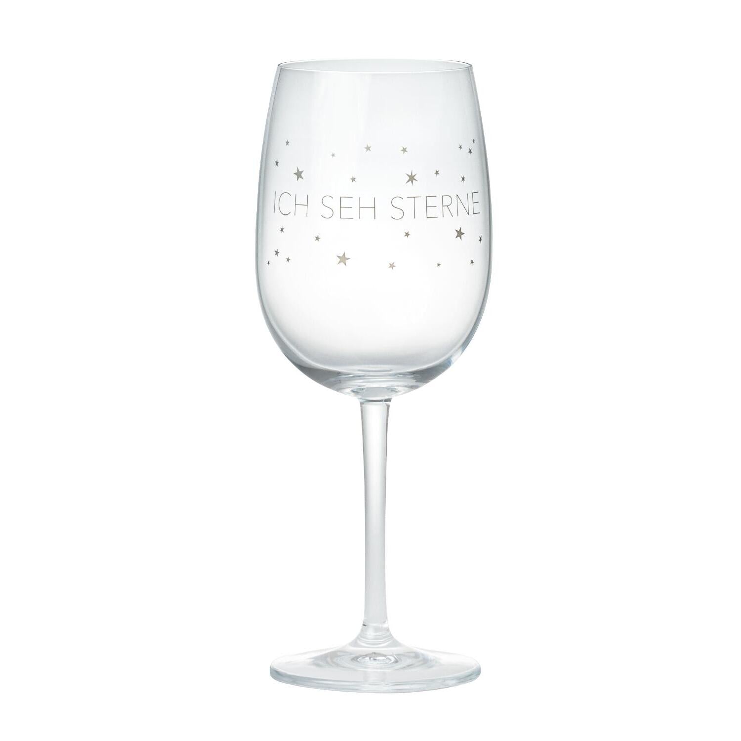 Weinglas "Ich seh Sterne" (Transparent)