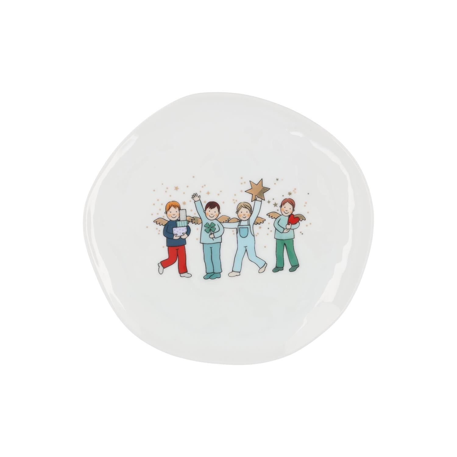 Teller "Himmlische Brüder - Edition 2" - 14 cm (Weiß/Bunt)