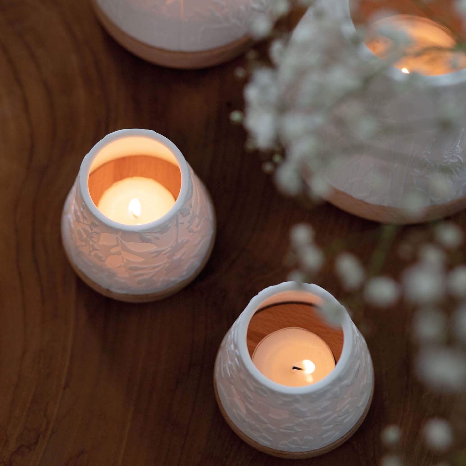 Windlicht "LIVING - Blumenwiese floral" - 11cm (Weiß) räder Design