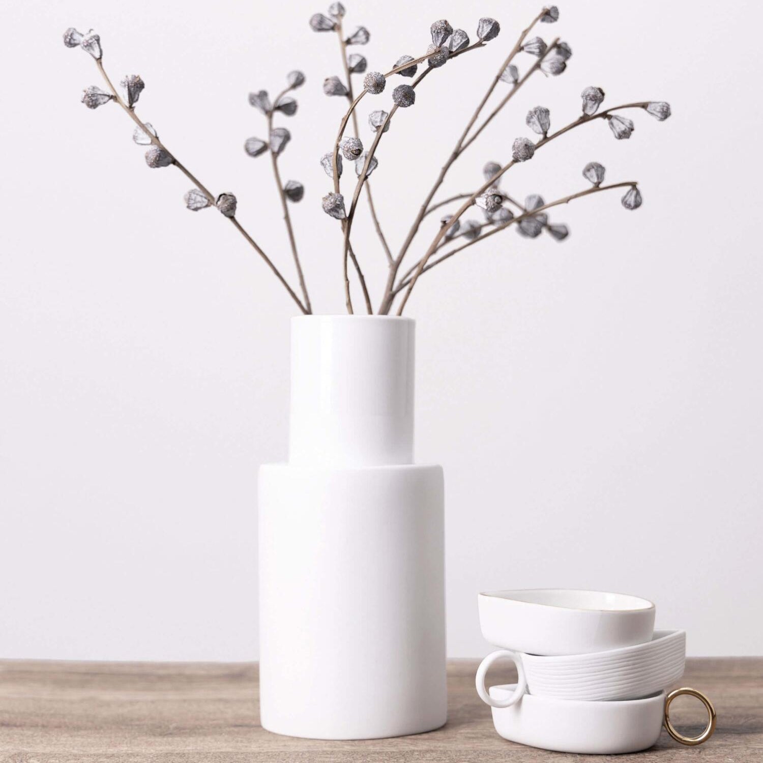 Vase "Dessau" - 10,5x24 cm (Weiß)
