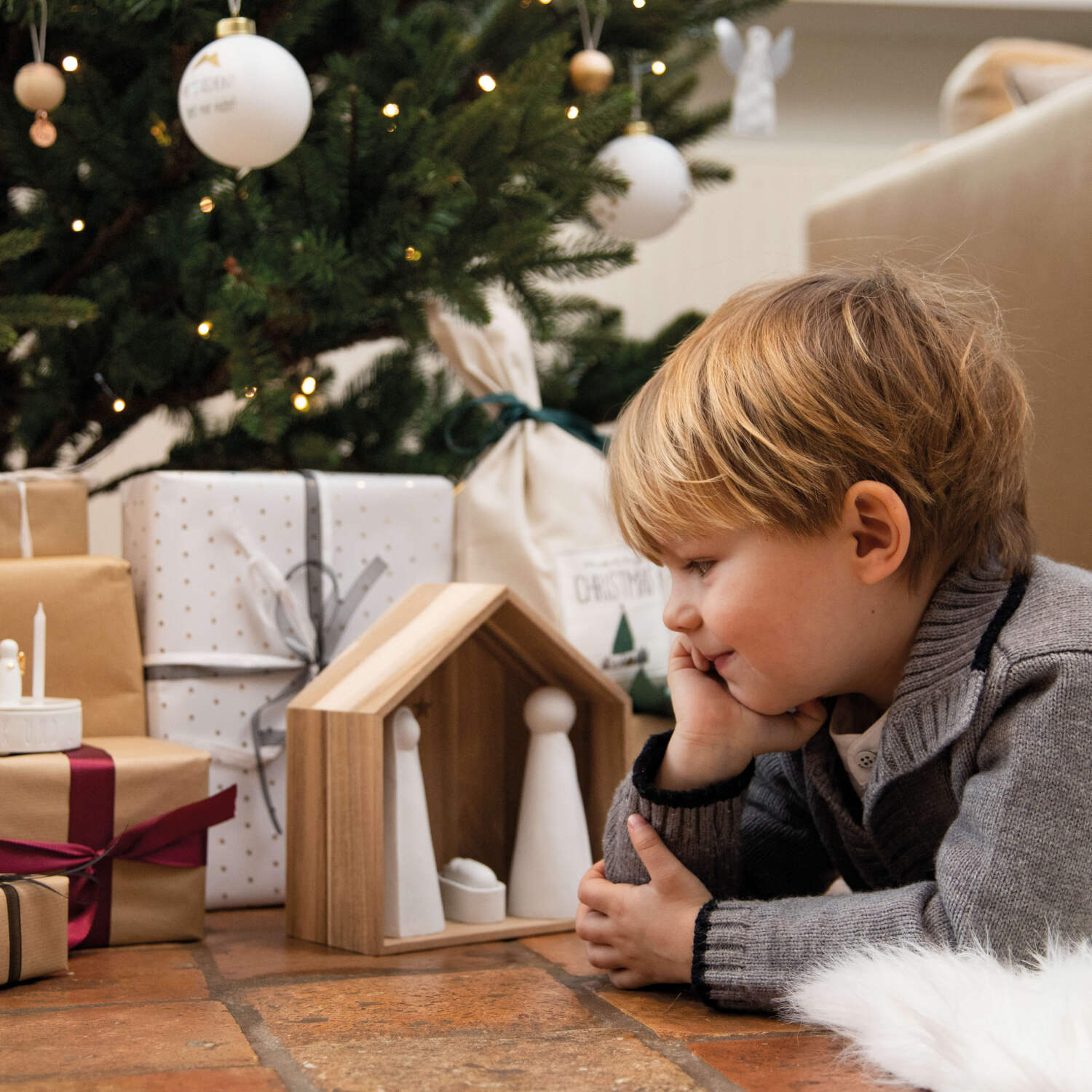 Krippe - Groß (Natur/Weiß) räder Design