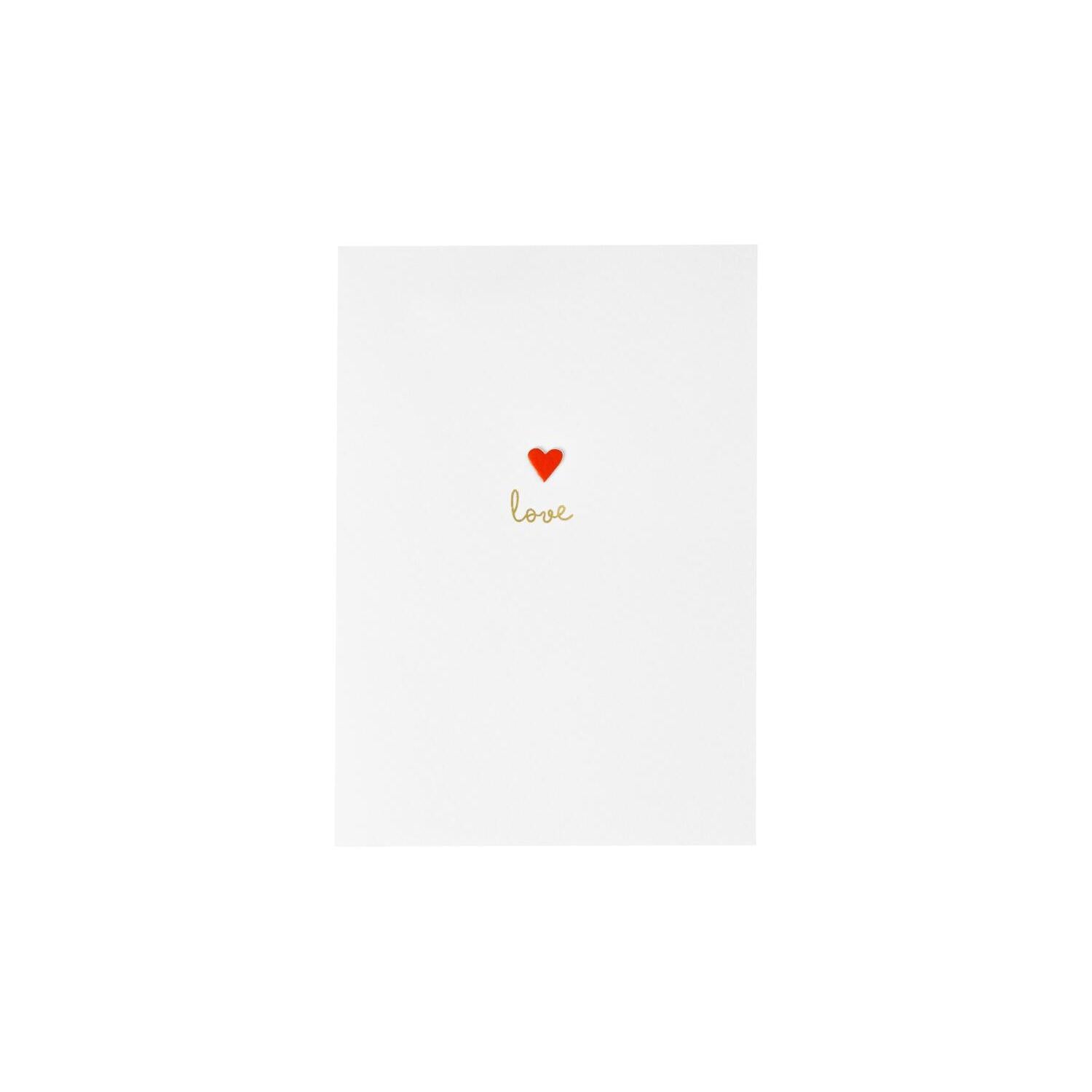 Herzchen-Karte "Love" (Weiß/Rot)