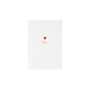 Herzchen-Karte "Love" (Weiß/Rot)