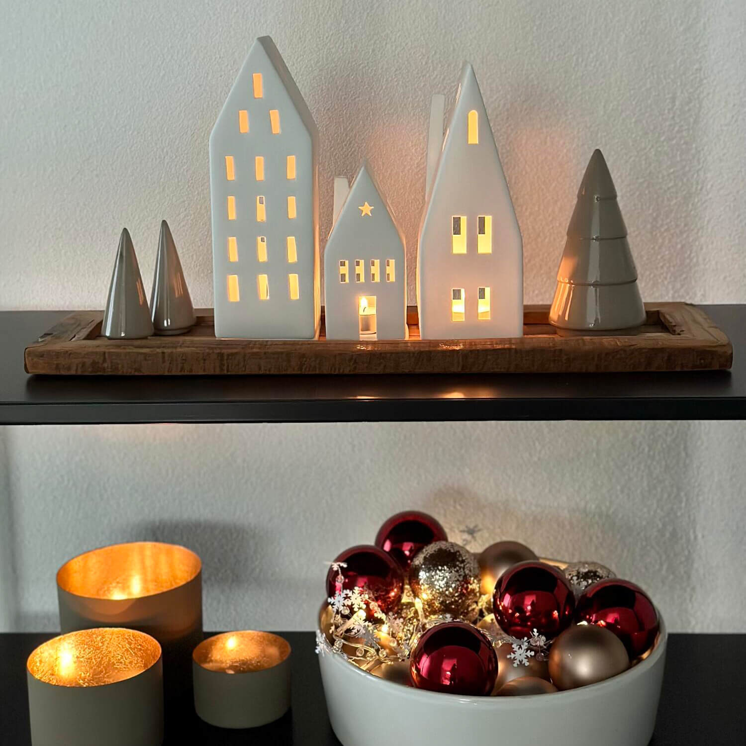 Lichthaus "LIVING - Spitzdach" - 7,5x7,5x20 cm (Weiß)