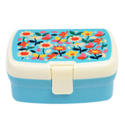 Bunt verzierte Lunchbox mit Schmetterlingsmuster und Schnappverschluss