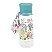 Kinder-Trinkflasche mit Wildblumen-Motiv, türkisfarbener Deckel, Trageschlaufe