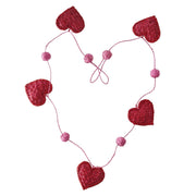 Girlande mit Herzen und Kugeln - 120cm (Rot/Pink)