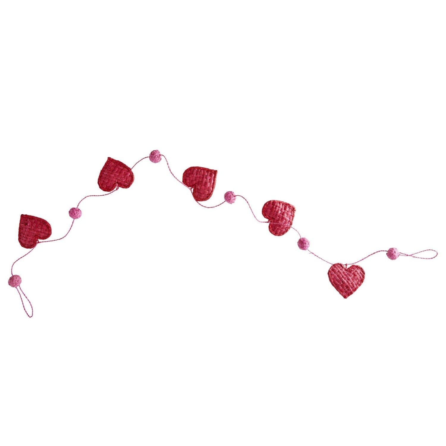 Girlande mit Herzen und Kugeln - 120cm (Rot/Pink)