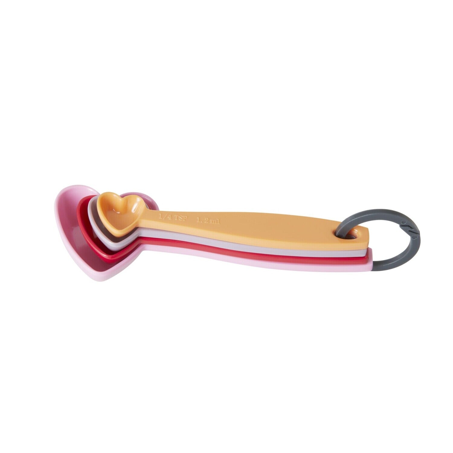 Melamin Messlöffel in Herz-Form - 4er-Set (Orange/Bunt)