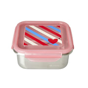 Lunchbox aus Edelstahl "Candy Stripes" - Quadratisch