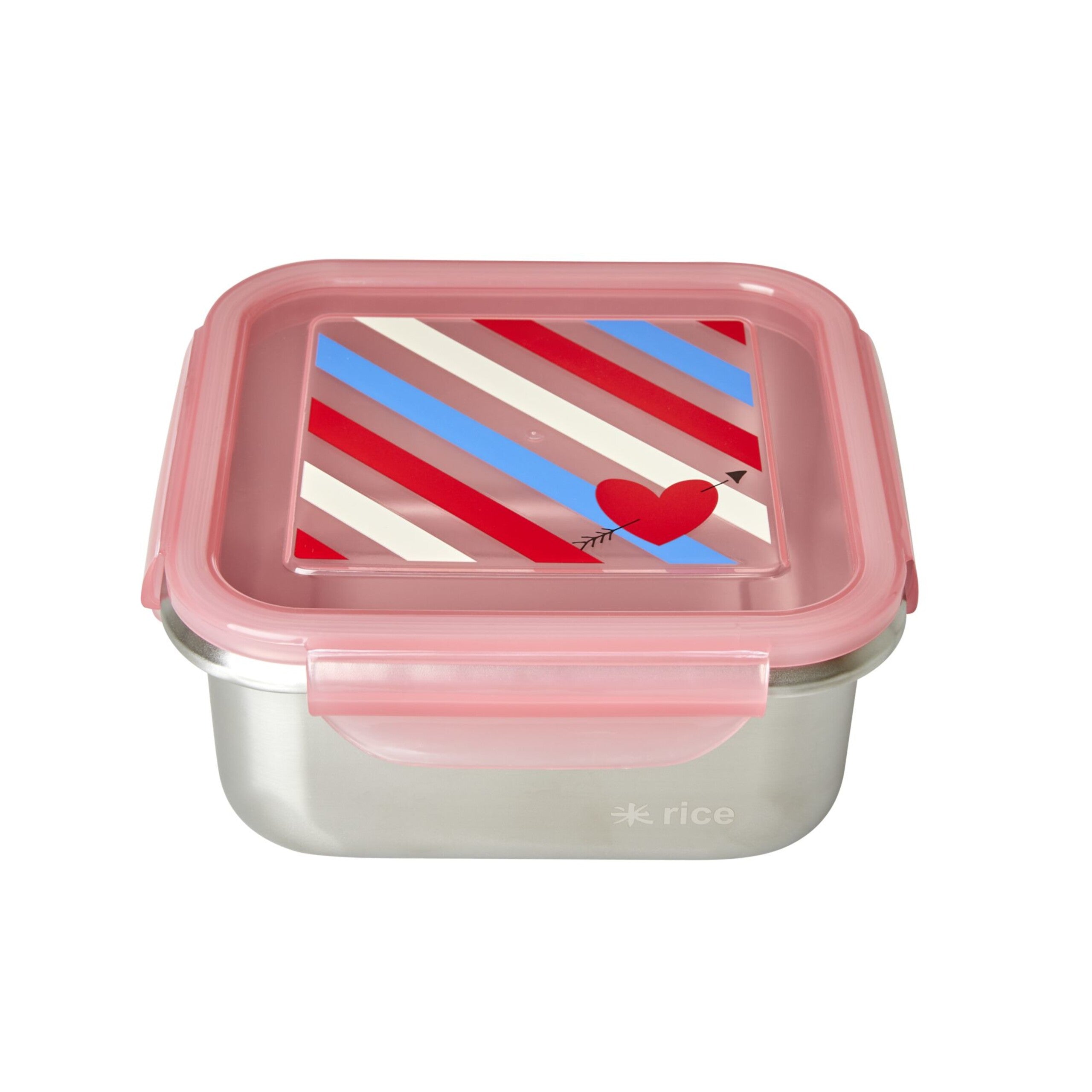 Lunchbox aus Edelstahl "Candy Stripes" - Quadratisch