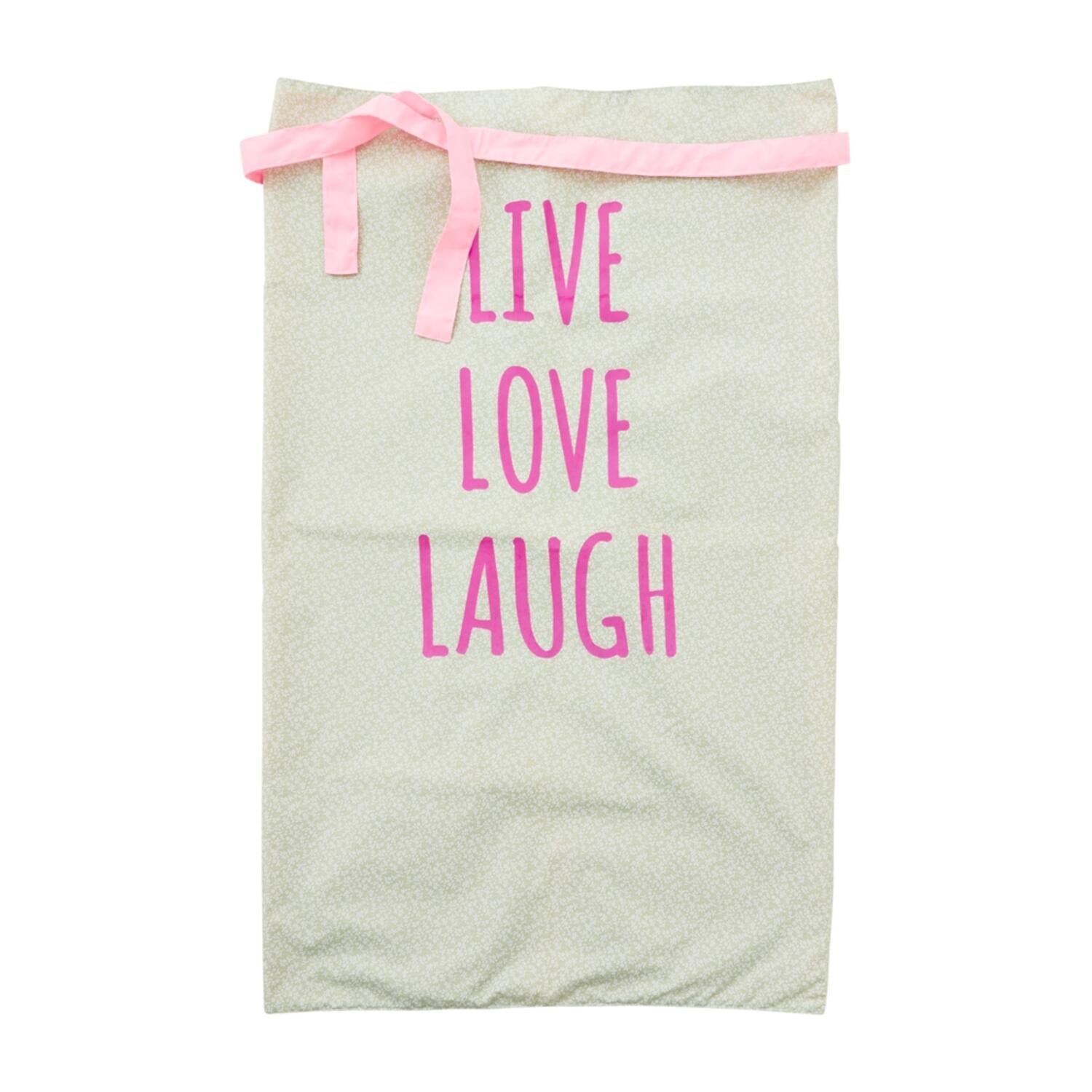 Schürze "live love laugh" (Hellgrün/Pink)
