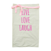Schürze "live love laugh" (Hellgrün/Pink)