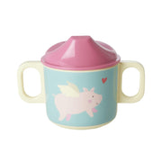 Melamin Baby Becher "Flying Pig" (Bunt)