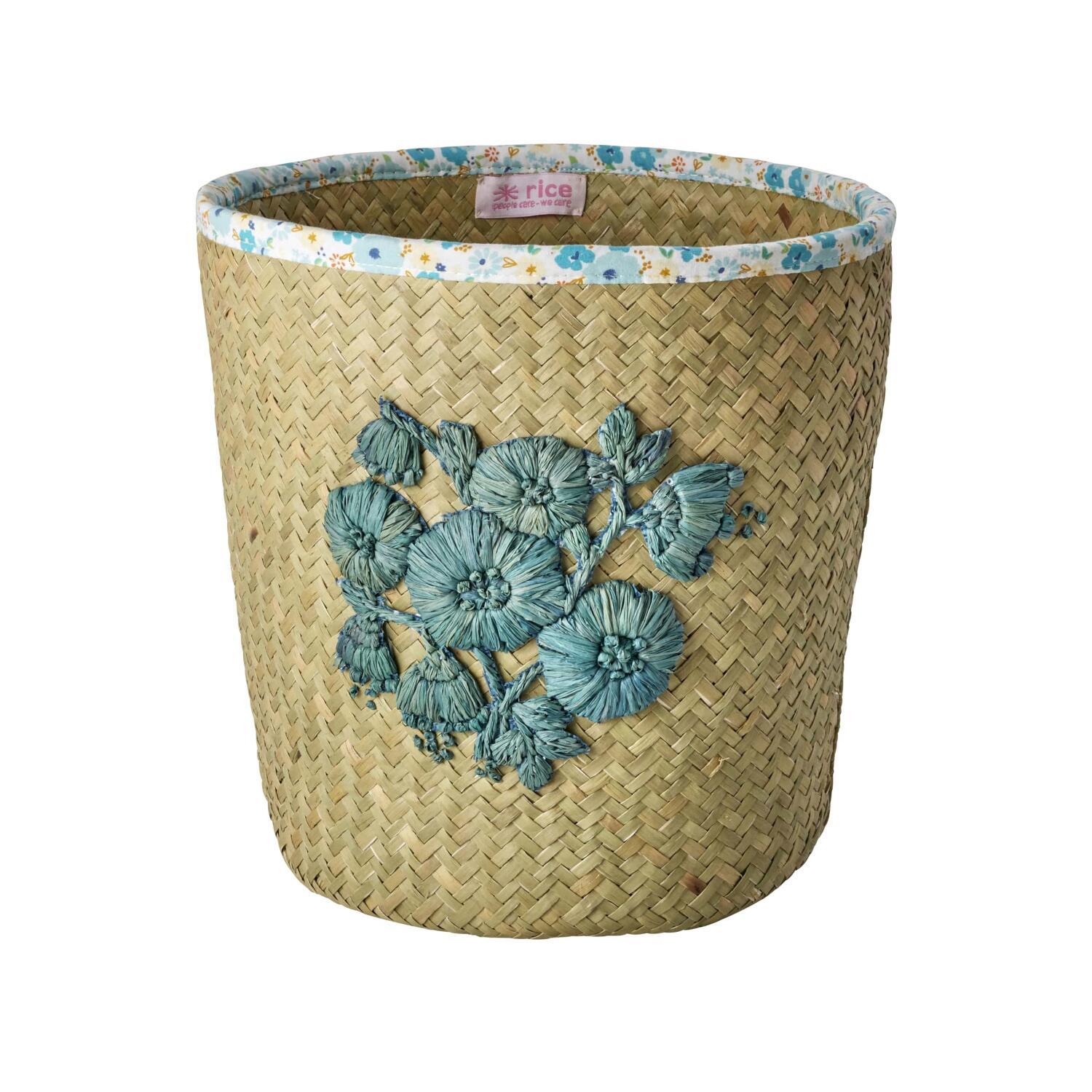 Aufbewahrungskorb "Flowers" (Natur/Blau)