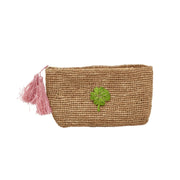 Clutch "Raffia - Clover" - 20x6x11 cm (Rose/Tea)