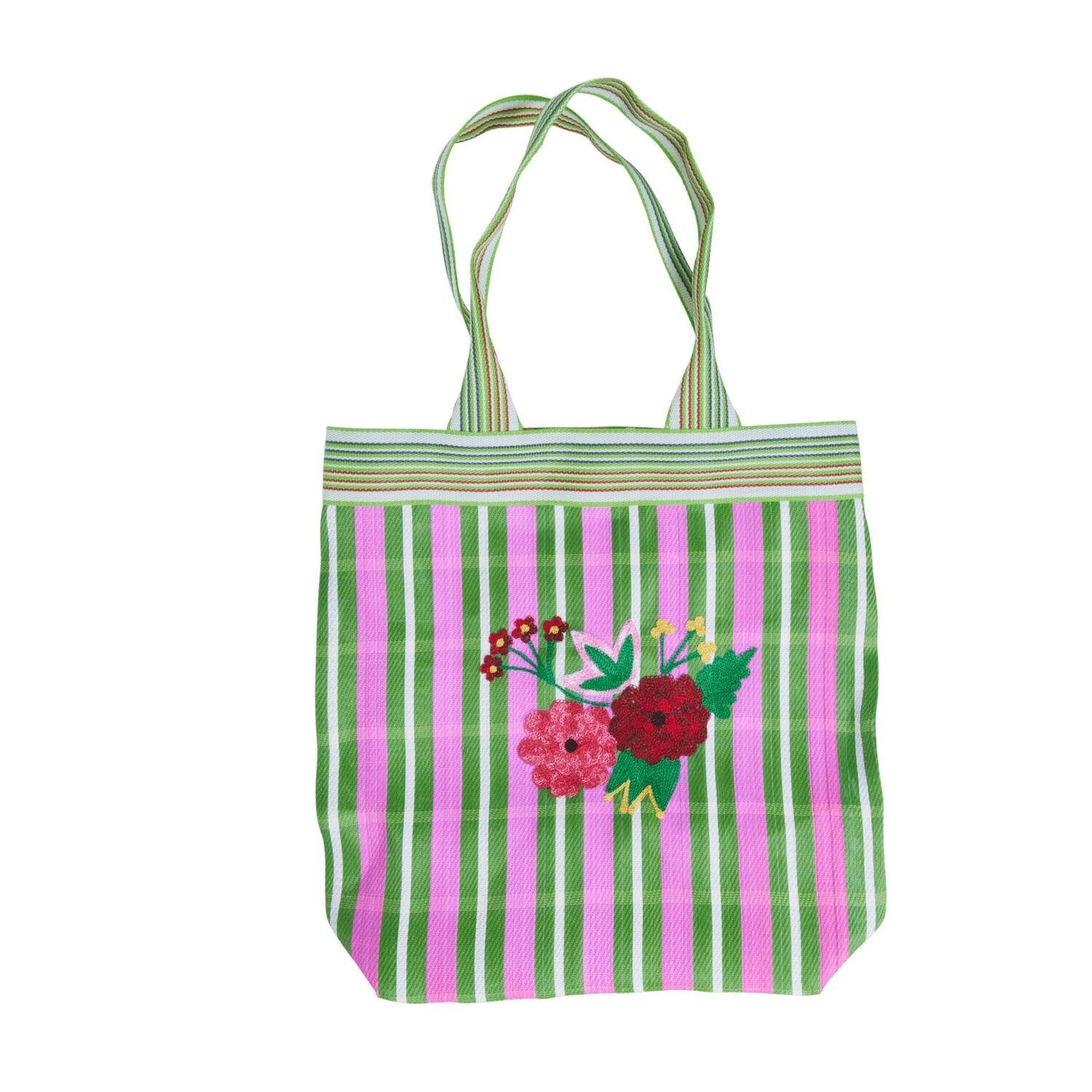 Einkaufstasche "Flowers & Stripes" (Bunt)