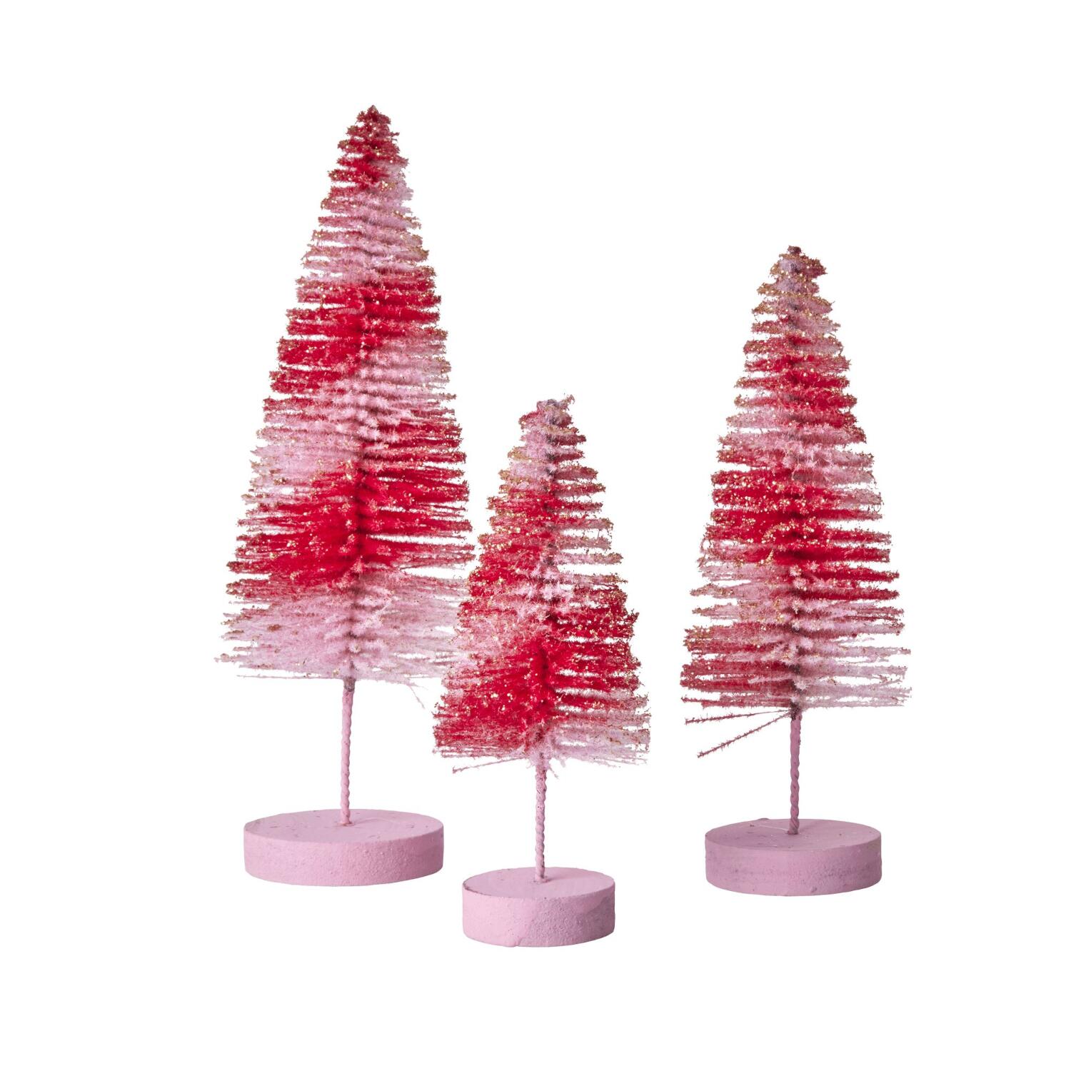 Deko-Set "Christmas Tree" im 3er-Set - 10x25 cm (Pink)