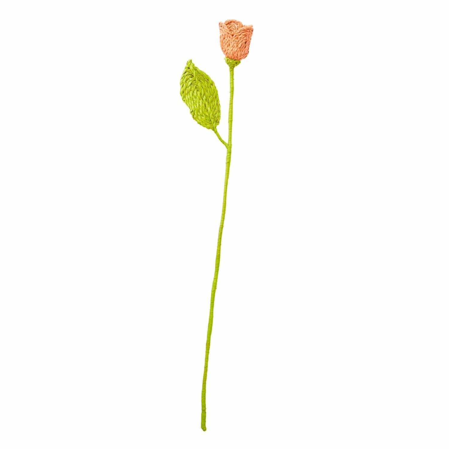 Deko-Blume aus Raffia - 10 cm (Pfirsich)