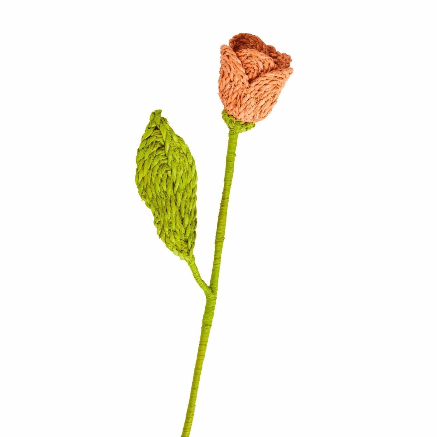 Deko-Blume aus Raffia - 10 cm (Pfirsich)
