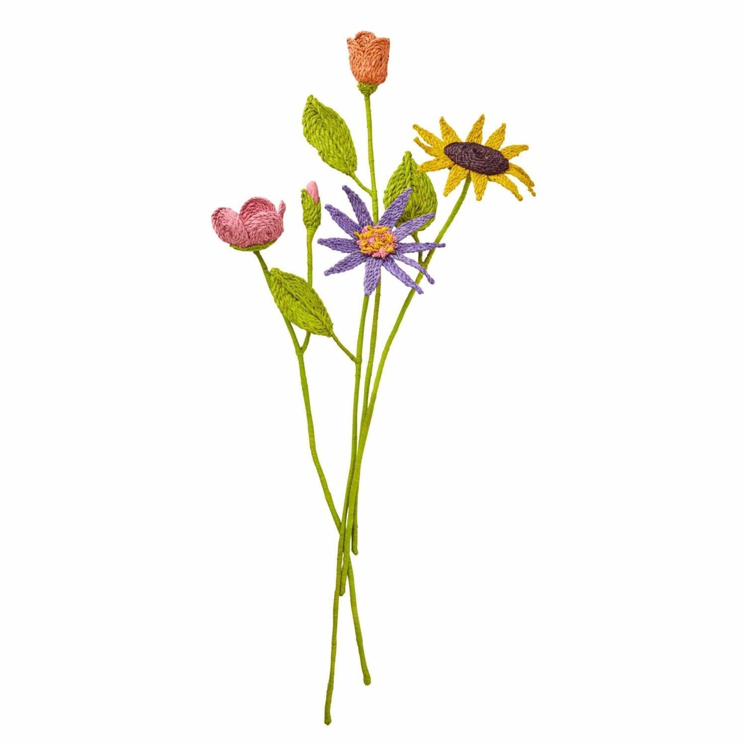 Deko-Blume aus Raffia - 10 cm (Pfirsich)