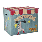Spielzeugkiste aus Raffia "Circus" - Extragroß (Hellblau/Bunt)