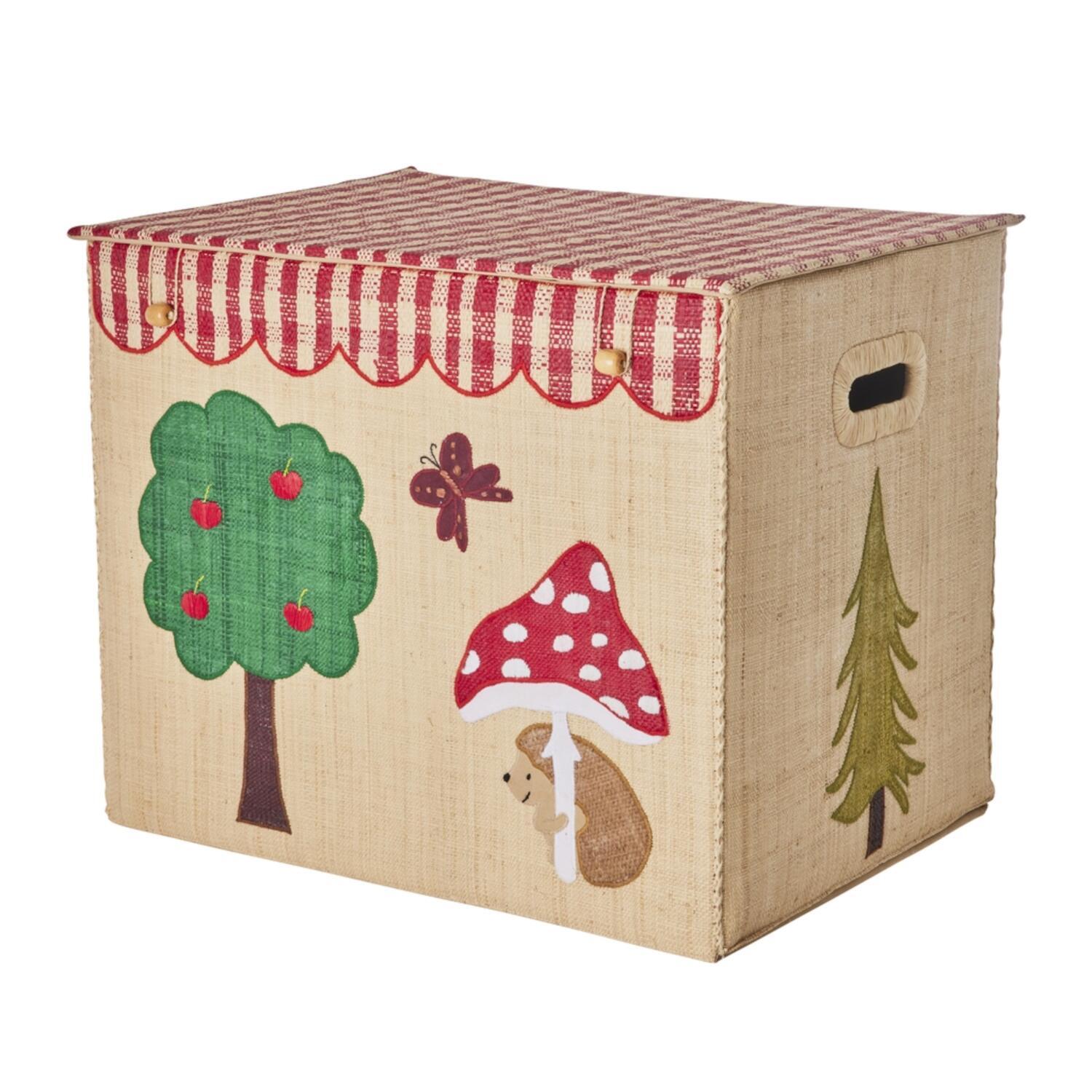 Spielzeugkiste aus Raffia "Happy Forest" - Extragroß (Natur/Bunt) Rice