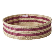 Korb "Raffia - Stripes" - L (Aubergine) Rice