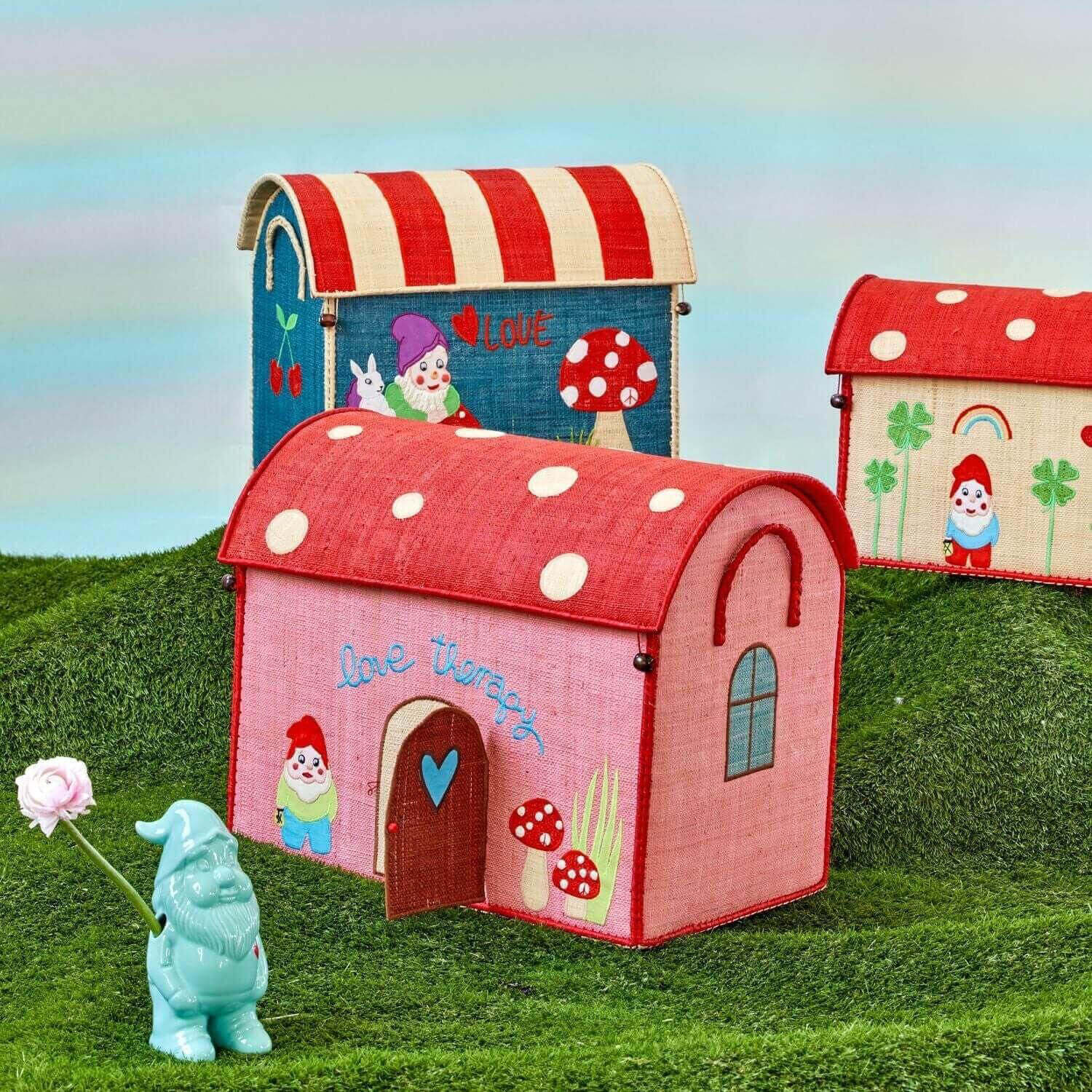 Spielzeugkiste "Raffia - Love Therapy" - S (Bunt)