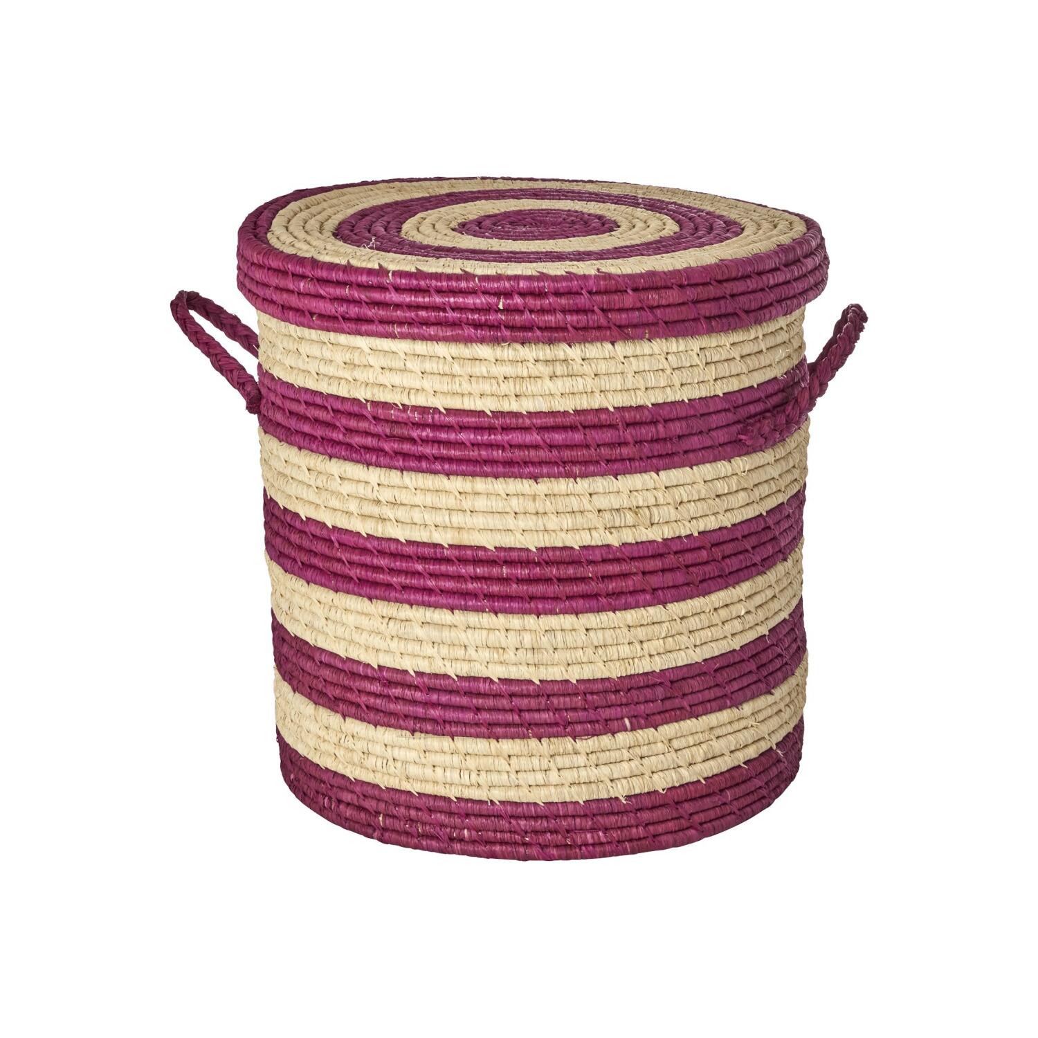 Wäschekorb/Aufbewahrungskorb "Raffia" - Groß (Aubergine)