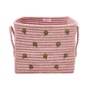 Korb "Raffia - Clover" - Quadratisch (Pink)
