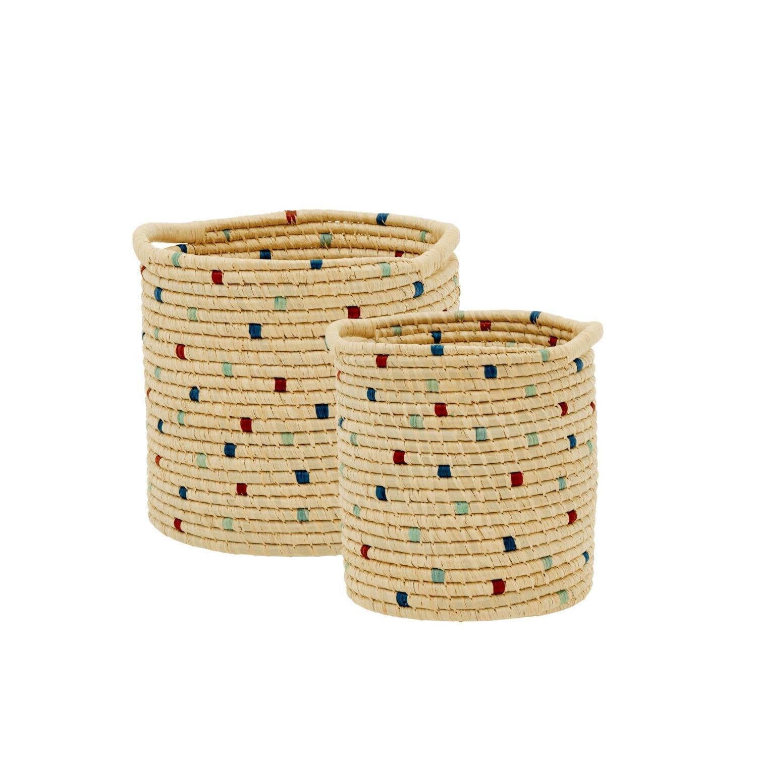 Korb "Raffia" im 2er-Set (Blau)