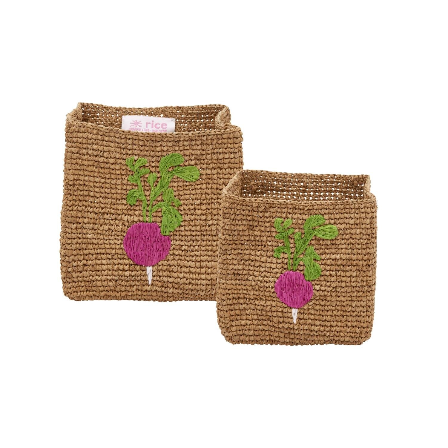 Aufbewahrungskorb "Raffia - Radish" im 2er-Set - S/L (Natur)