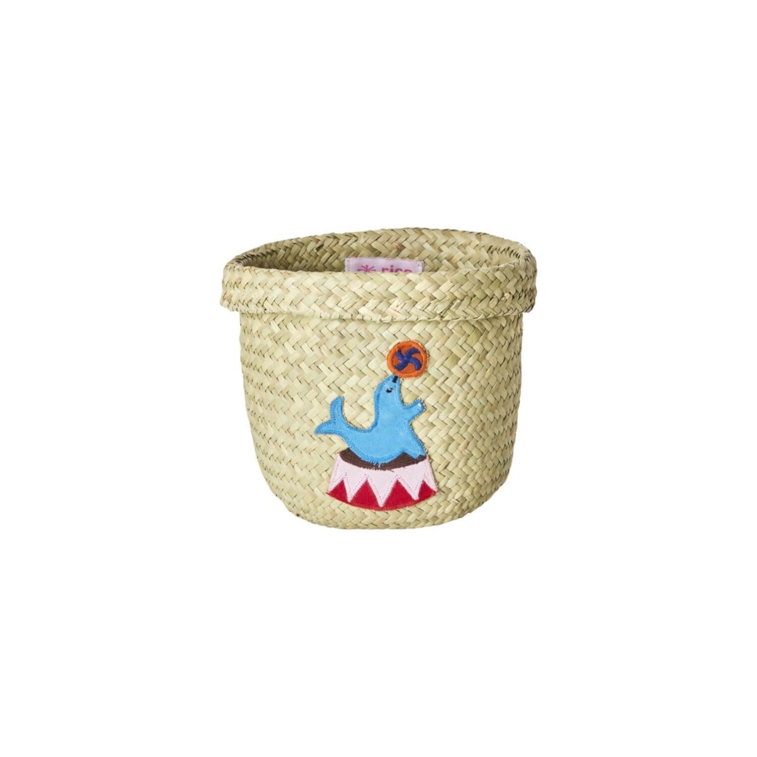 Aufbewahrungskorb aus Raffia "Circus" - Groß (Natur)