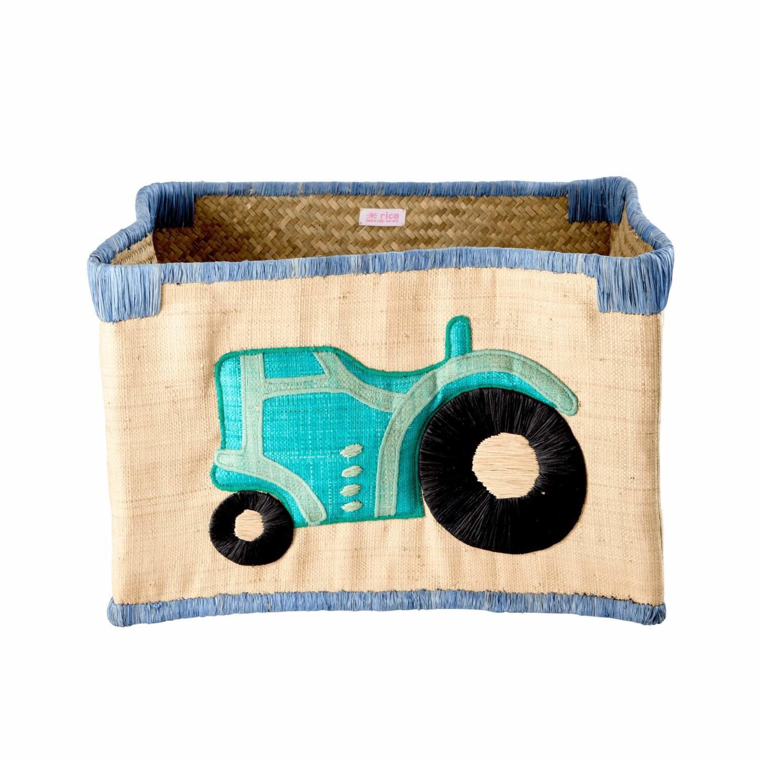 Aufbewahrungskorb aus Raffia "Auto" - Medium (Natur)