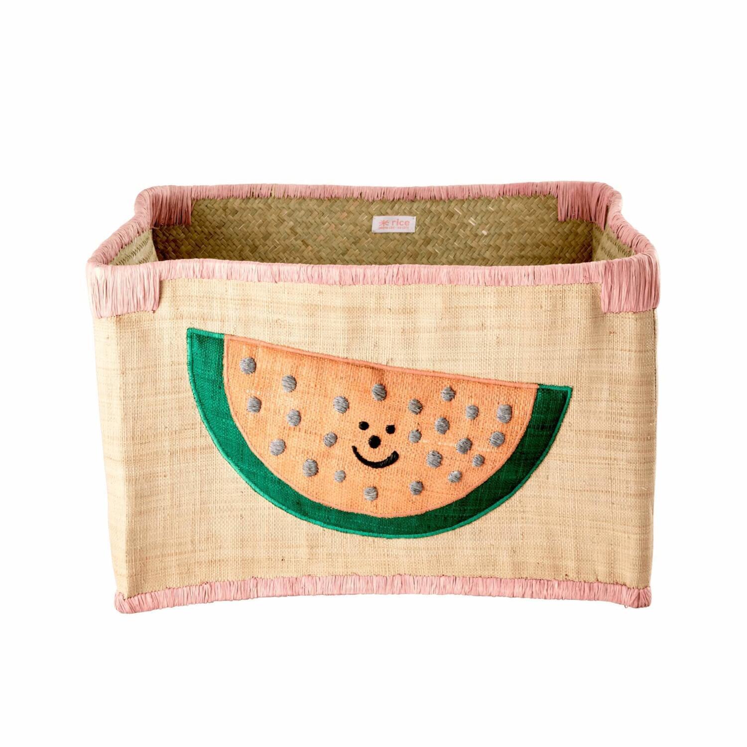 Aufbewahrungskorb aus Raffia "Wassermelone" - Medium (Natur)