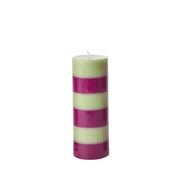 Stumpenkerze "Striped" - 15 cm (Soft Green)