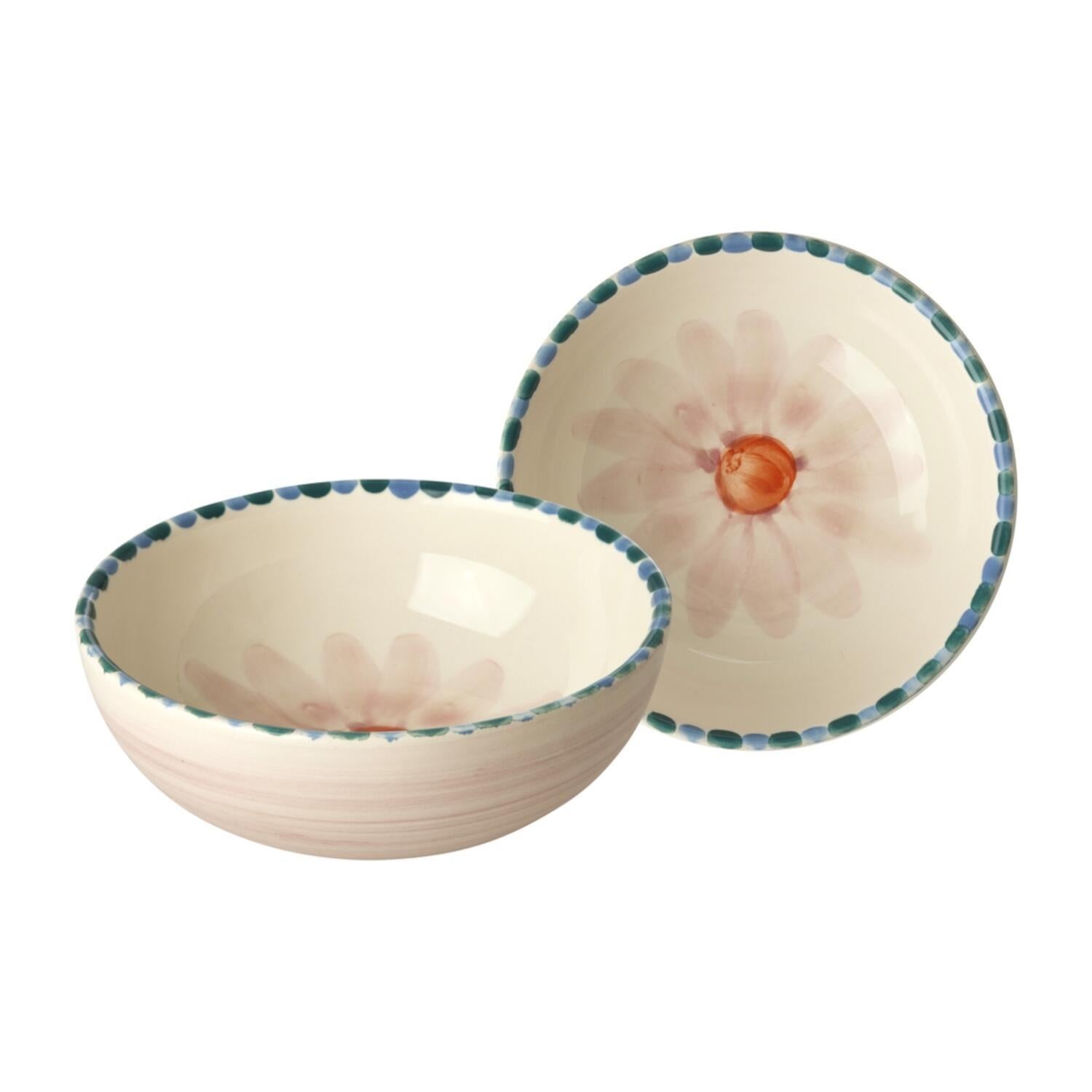 Keramik Schale "Flower" (Weiß/Pink)